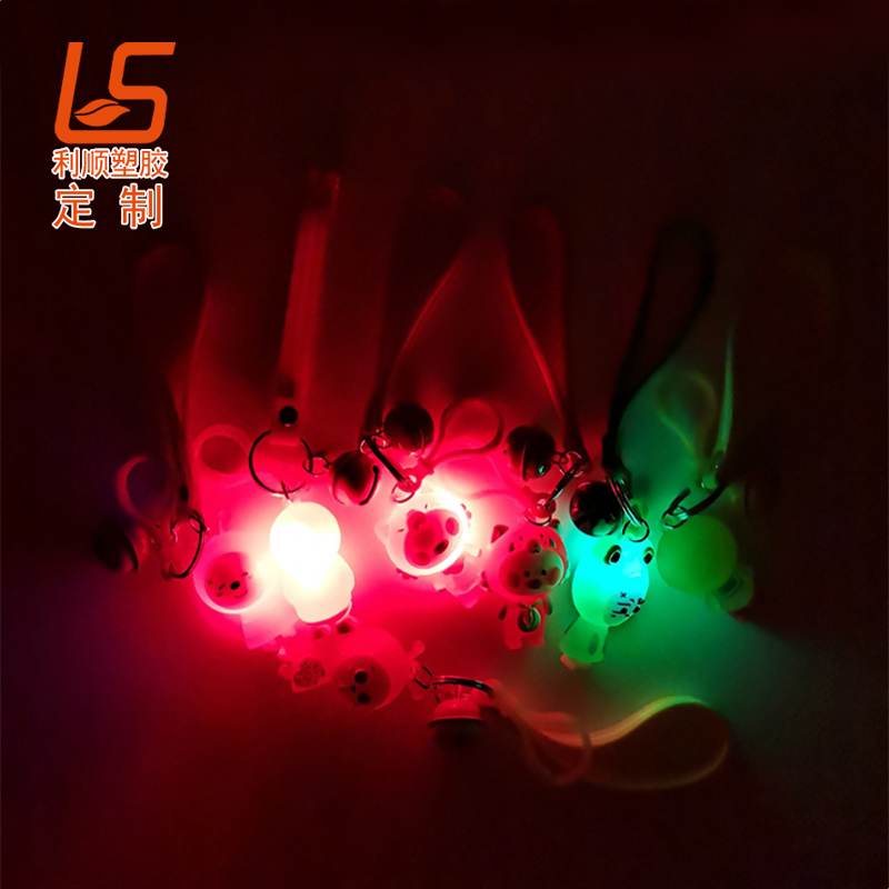 定制PVC軟膠發光公仔 發光PVC鑰匙扣公仔