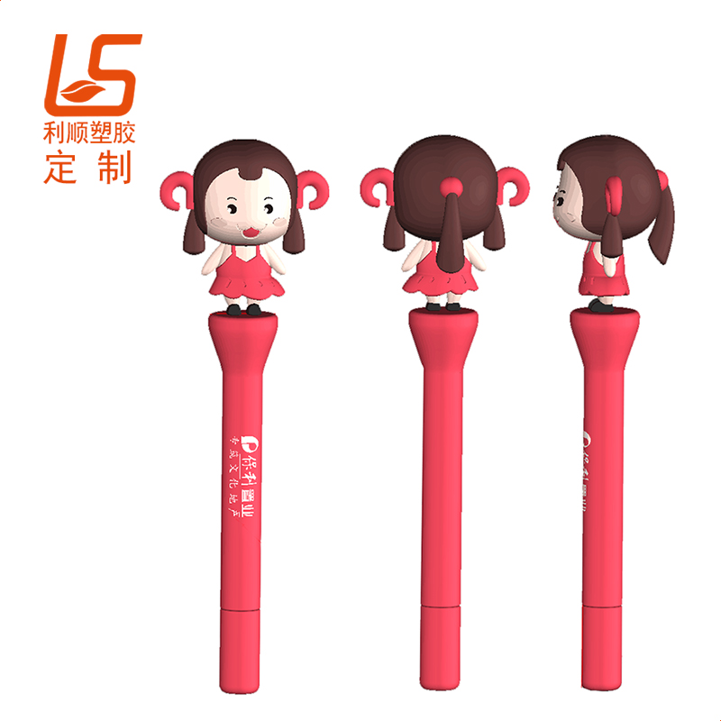定制PVC軟膠中性筆 卡通立體公仔中性筆