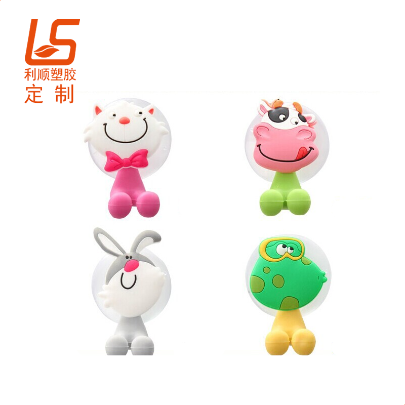 定制卡通公仔吸盤掛架 3M膠墻貼掛架