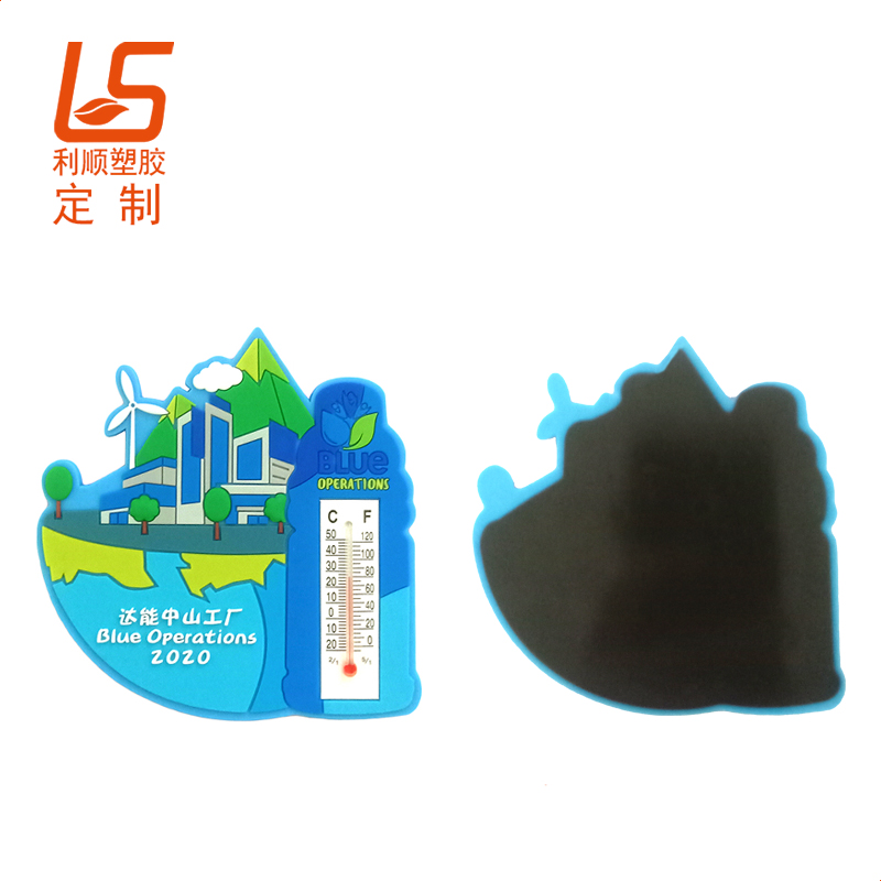 定制PVC軟膠溫度計冰箱貼 滴膠圖案濕度計冰箱貼